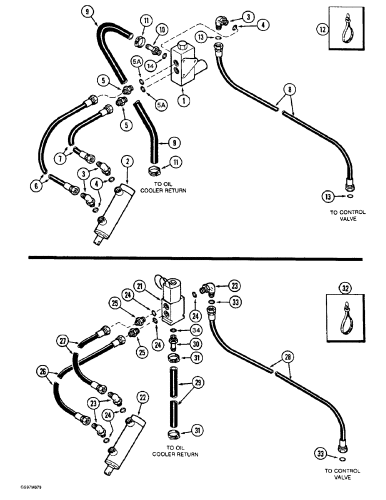Схема запчастей Case IH 1660 - (8-110) - SEPARATOR CLUTCH SYSTEM, P.I.N. JJC0103800 AND AFTER, CONTROL CONCEPTS (07) - HYDRAULICS