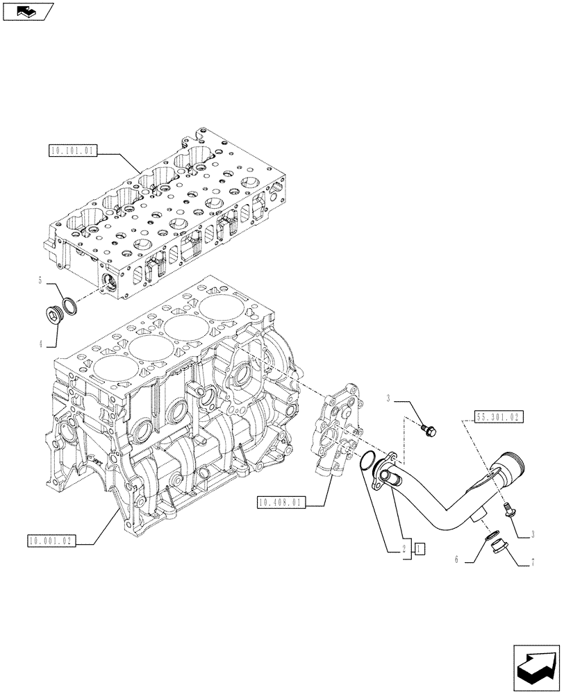 Схема запчастей Case IH FARMALL 65C - (10.400.01) - OIL COOLER LINE (10) - ENGINE