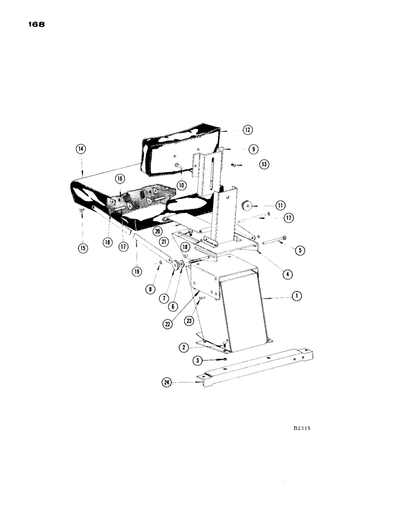 Схема запчастей Case IH 1660 - (168) - OPERATORS SEAT (90) - PLATFORM, CAB, BODYWORK AND DECALS