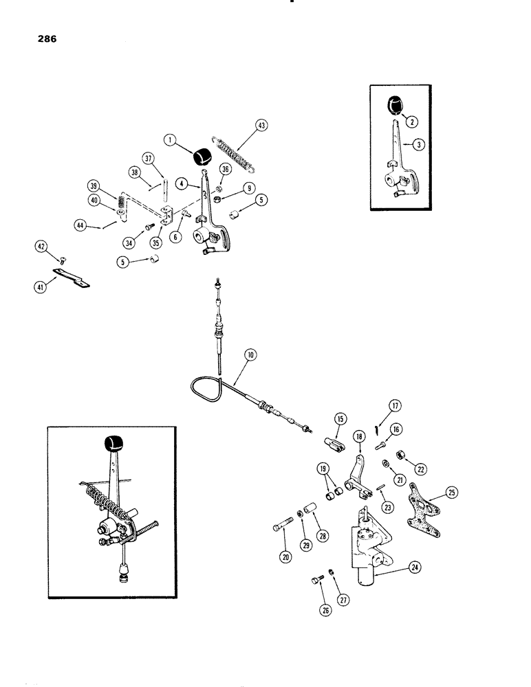 Схема запчастей Case IH 1270 - (286) - P.T.O. CONTROL LINKAGE (06) - POWER TRAIN