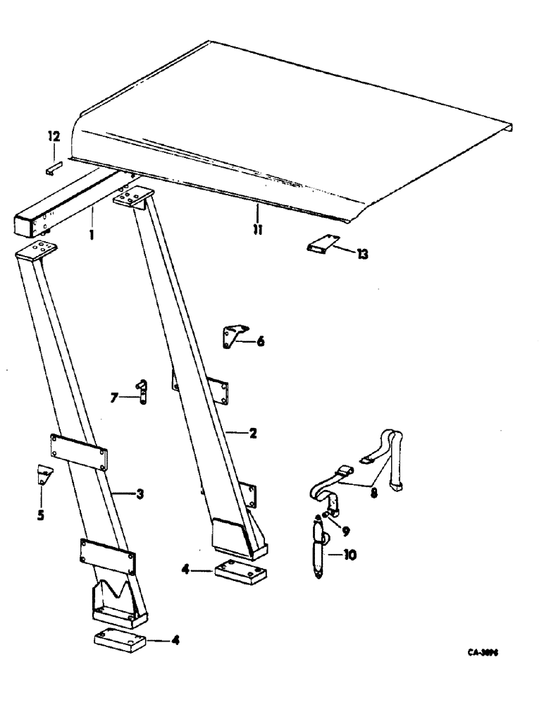 Схема запчастей Case IH 666 - (13-12) - SUPERSTRUCTURE, PROTECTIVE FRAME (05) - SUPERSTRUCTURE