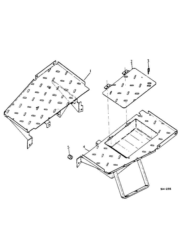 Схема запчастей Case IH 454 - (13-14) - PLATFORM, MOUNTING STEP AND TOOLBOX, MACHINES NOT FITTED W/ISO MOUNTED CAB (05) - SUPERSTRUCTURE