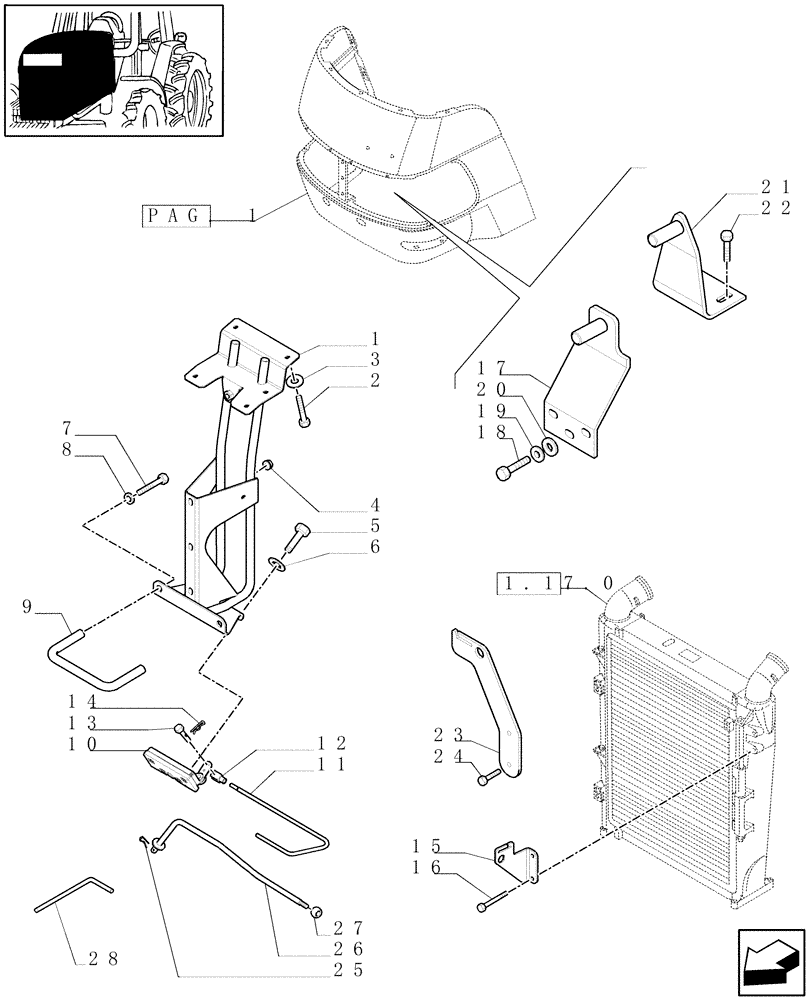 Схема запчастей Case IH MAXXUM 140 - (1.83.0[02A]) - HOOD - LATCH - D6556 (08) - SHEET METAL