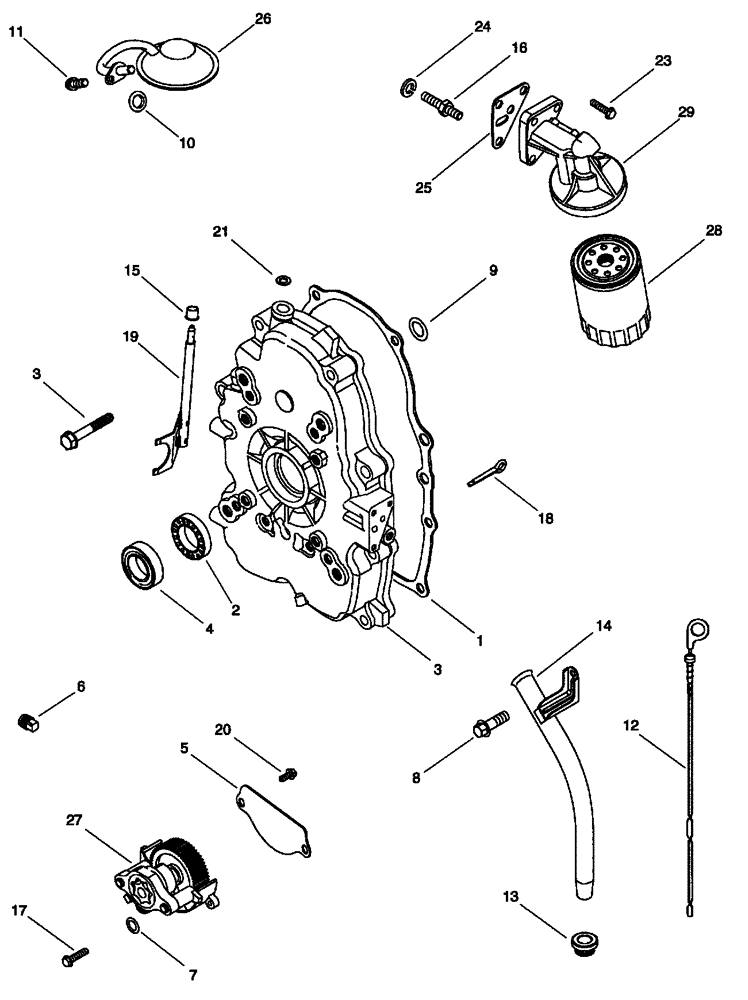 Схема запчастей Case IH SCOUT - (10.102.01) - OIL PUMP, OIL FILTER AND CRANKCASE COVER (10) - ENGINE