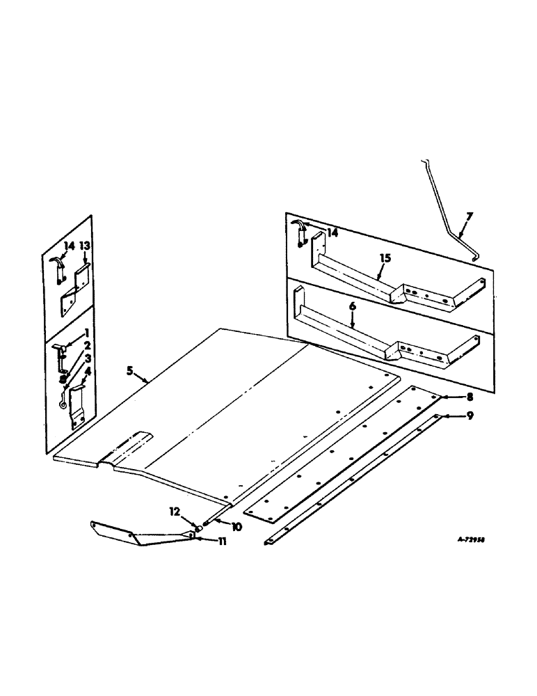 Схема запчастей Case IH 403 - (261) - ENGINE COVER, LATCH AND SUPPORTS, D-301 ENGINE, S/N 805 AND BELOW (90) - PLATFORM, CAB, BODYWORK AND DECALS