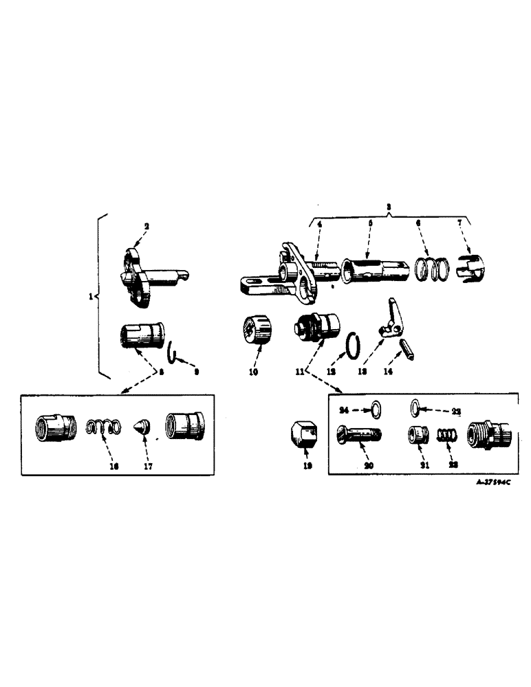 Схема запчастей Case IH 60 - (C-28) - BREAK-AWAY COUPLING, TRACTOR WITH 1/2 IN. PIPE THREAD HYDRAULIC OUTLETS 