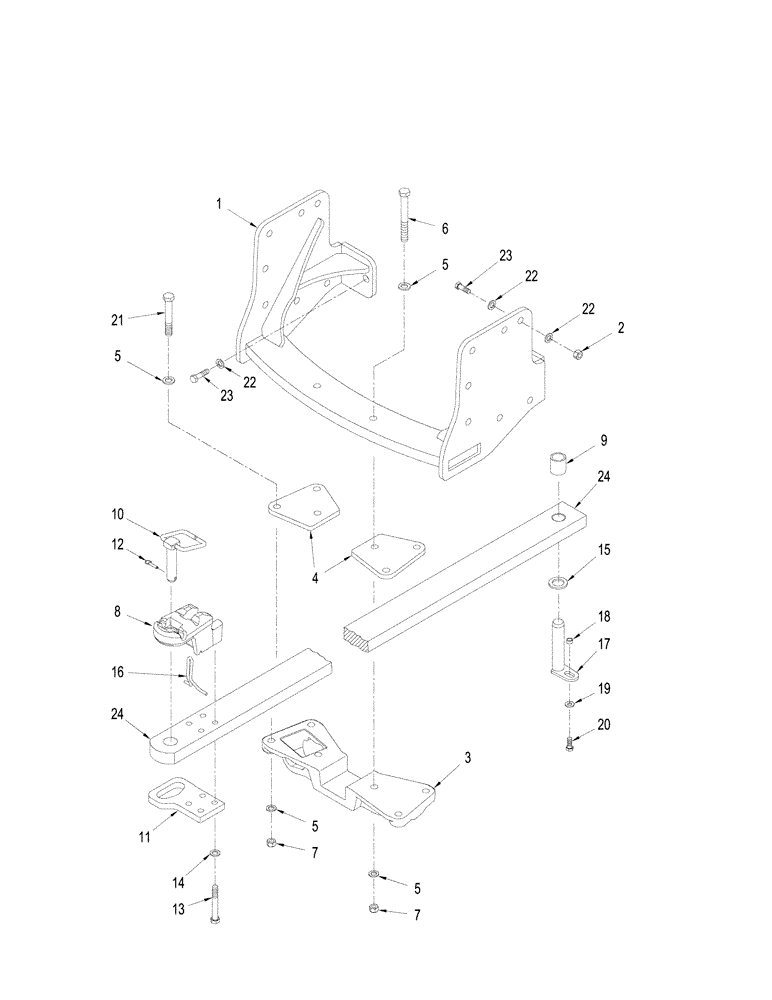 Схема запчастей Case IH STEIGER 435 - (09-08) - DRAWBAR - HEAVY DUTY, WITHOUT THREE POINT HITCH (09) - CHASSIS