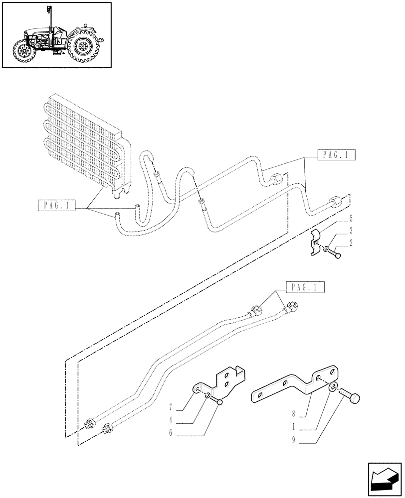 Схема запчастей Case IH JX1070C - (1.27.7/08[02]) - (VAR.064) HYDRAULIC VALVE FOR COMBO COOLER FOR 4WD ELECTRO-HYDRAULIC COUPLING - BRACKETS (03) - TRANSMISSION