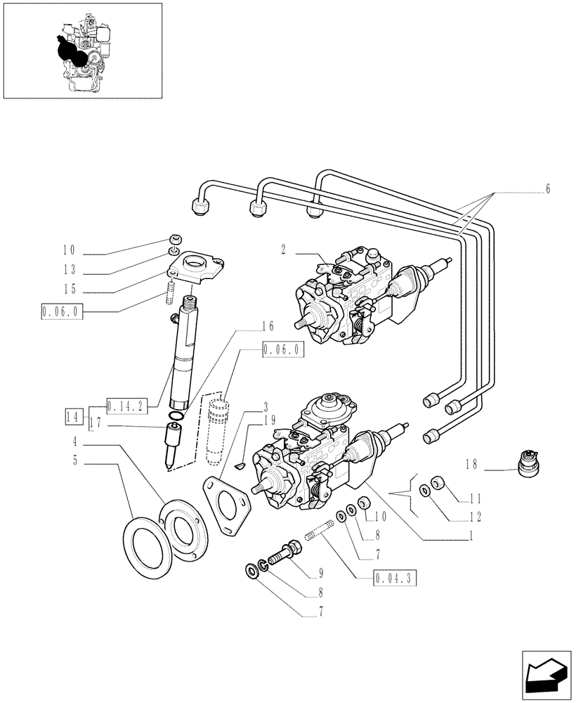 Схема запчастей Case IH JX1070C - (0.14.0[01]) - FUEL INJECTION PUMP ASSEMBLY (01) - ENGINE