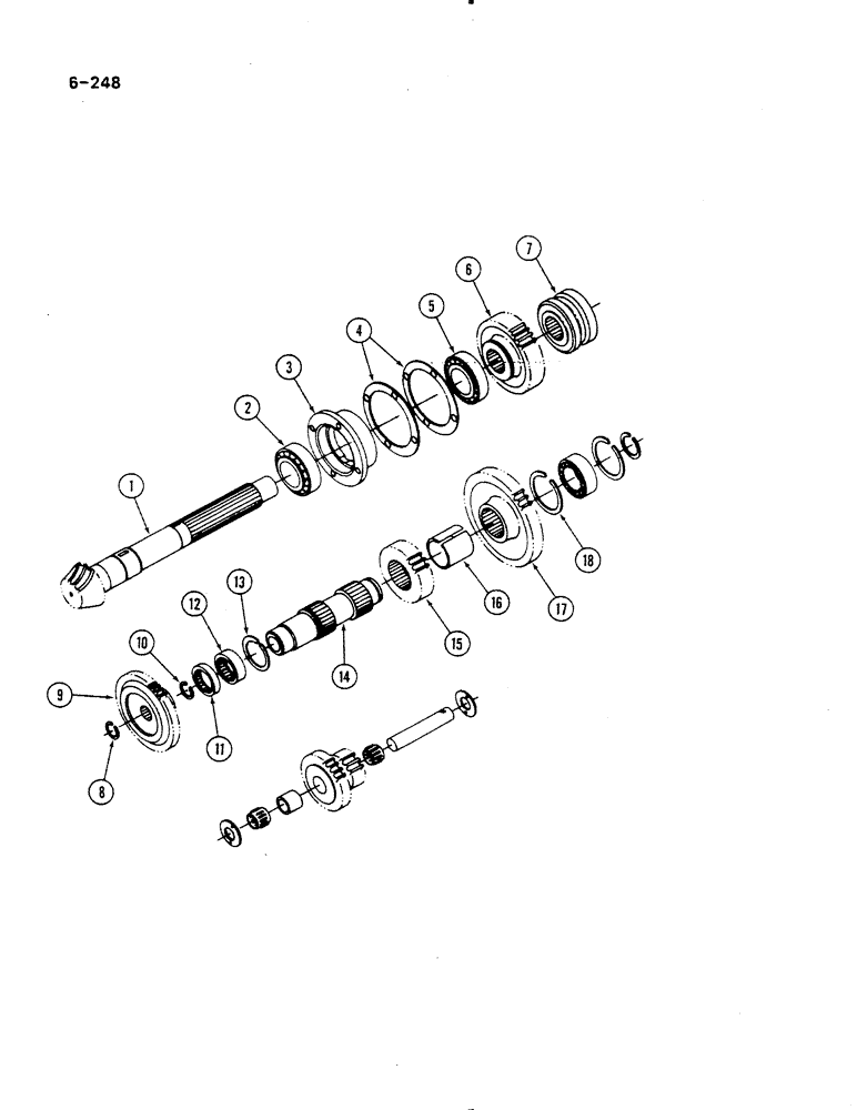 Схема запчастей Case IH 485 - (6-248) - RANGE TRANSMISSION, IN REAR FRAME (06) - POWER TRAIN