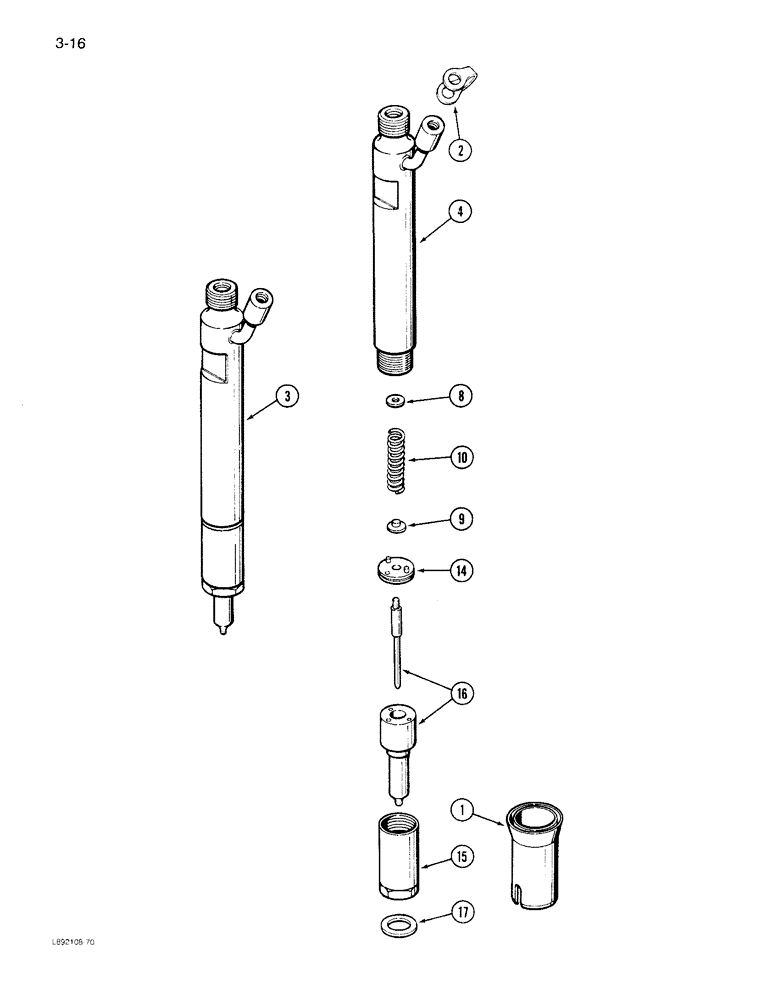 Схема запчастей Case IH 1822 - (3-16) - FUEL INJECTION NOZZLE 6TA-830 ENGINE (02) - FUEL SYSTEM