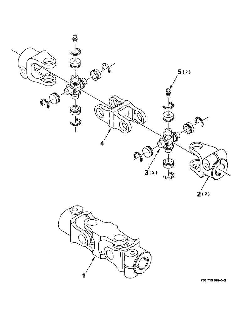 Схема запчастей Case IH 8315 - (2-34) - U-JOINT ASSEMBLY, GEARBOX, 700713399 U-JOINT ASSEMBLY COMPLETE (09) - CHASSIS