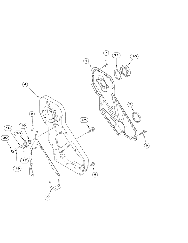 Схема запчастей Case IH MX220 - (02-14) - FRONT GEAR COVER, MX180, MX200, MX220, 6T-830/6TAA-830 EMISSIONS CERTIFIED ENGINE (02) - ENGINE