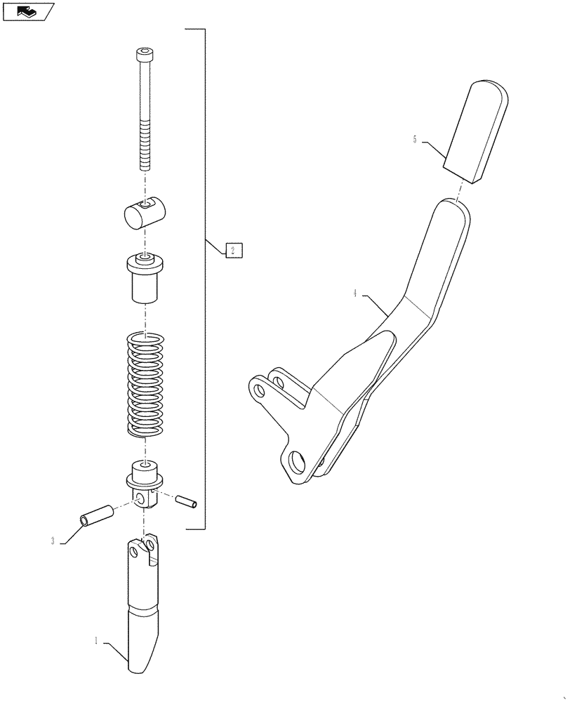 Схема запчастей Case IH L785 - (82.100.AH[06]) - LOCKING MECHANISM, RIGHT HAND (82) - FRONT LOADER & BUCKET