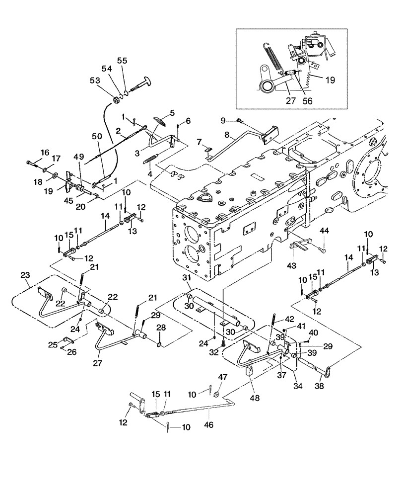 Схема запчастей Case IH DX55 - (03.01.01) - PEDAL & BRAKE LOCK - SSS (03) - TRANSMISSION