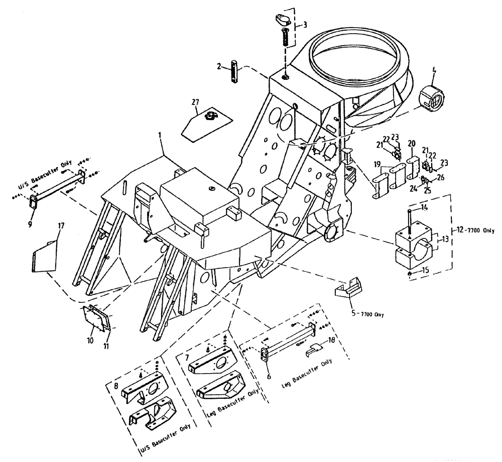 Схема запчастей Case IH 7700 - (A01[00A]) - CHASSIS Mainframe & Functioning Components
