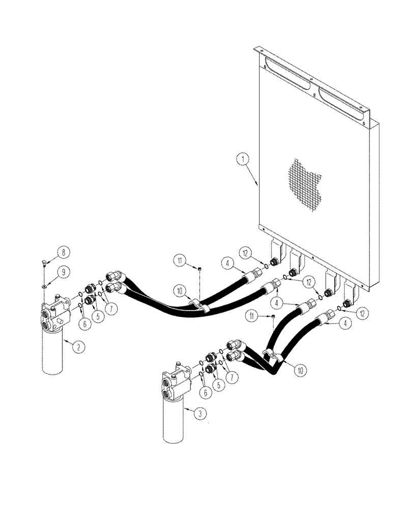 Схема запчастей Case IH STX330 - (08-01) - HYDRAULIC OIL COOLER (08) - HYDRAULICS