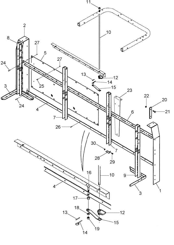 Схема запчастей Case IH CPX420 - (09D-02) - LID - BASKET - FRONT WALL (16) - BASKET