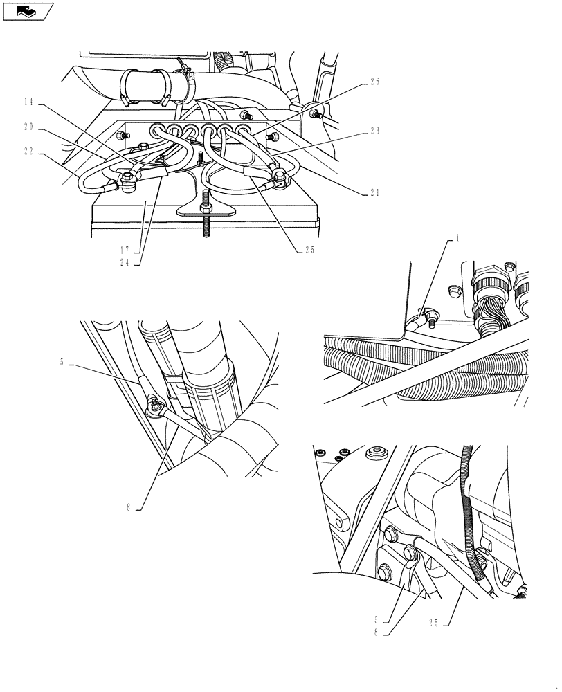Схема запчастей Case IH 4420 - (04-048[01]) - BATTERY GROUP W/CABLES Suspension & Frame