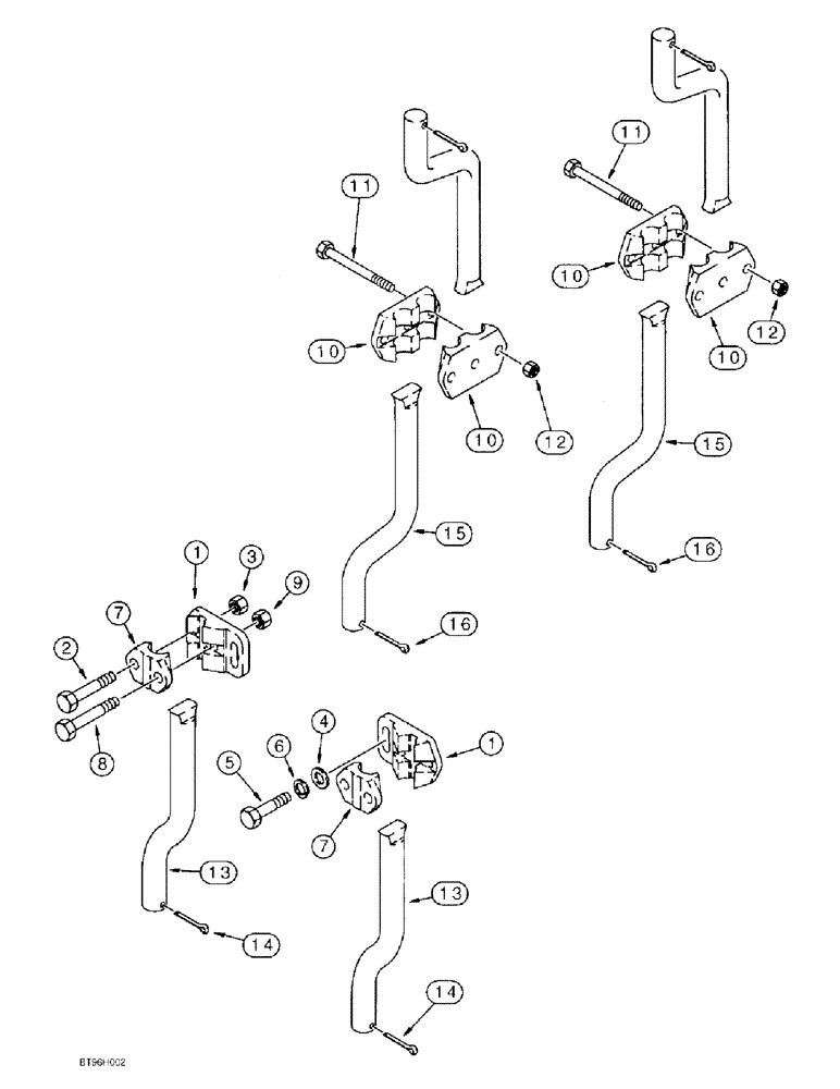 Схема запчастей Case IH 145 - (09-06) - COULTER SHANKS AND CLAMPS, RIGID AND SPRING TRIP BEAM PLOWS (09) - CHASSIS/ATTACHMENTS