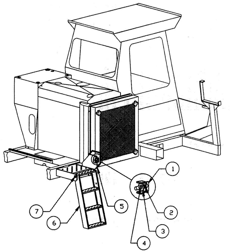 Схема запчастей Case IH TYLER - (03-002) - LADDER ASSEMBLY- R.H. SIDE Suspension & Frame