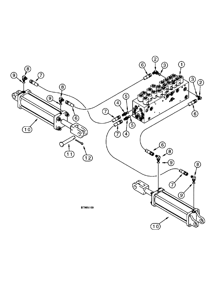 Схема запчастей Case IH 955 - (8-082) - HYDRAULIC FOLD SYSTEM, W/ VICKERS CONTROL VALVE, (UNITS W/O LIQUID FERTILIZER ATT) 12/23 SOLID ROW (08) - HYDRAULICS