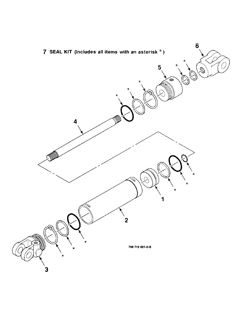 Схема запчастей Case IH 8850 - (08-22) - HYDR CYLINDER ASSY, LOWER, HEADER LIFT, 700712021 HYDR CYLINDER COMPLETE, 2-3/4" BORE X 8" STROKE (08) - HYDRAULICS