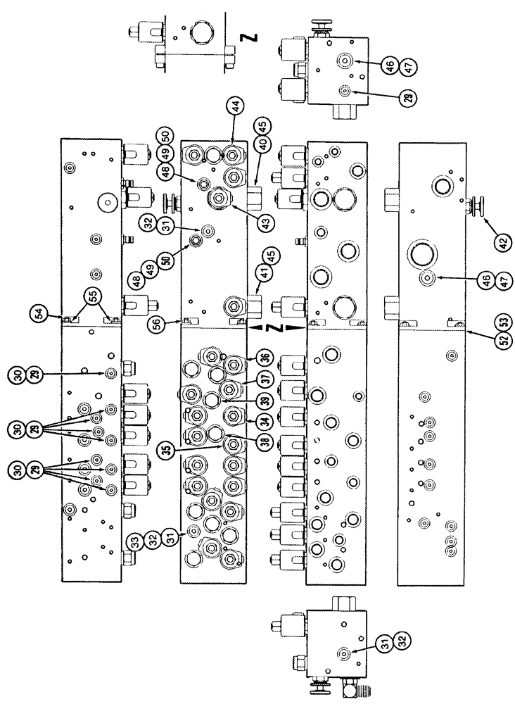 Схема запчастей Case IH 420 TIER 3 - (08-20) - HYDRAULIC MANIFOLD VALVE - UNITS WITHOUT ROCKSHAFT KICKBACK (07) - HYDRAULICS