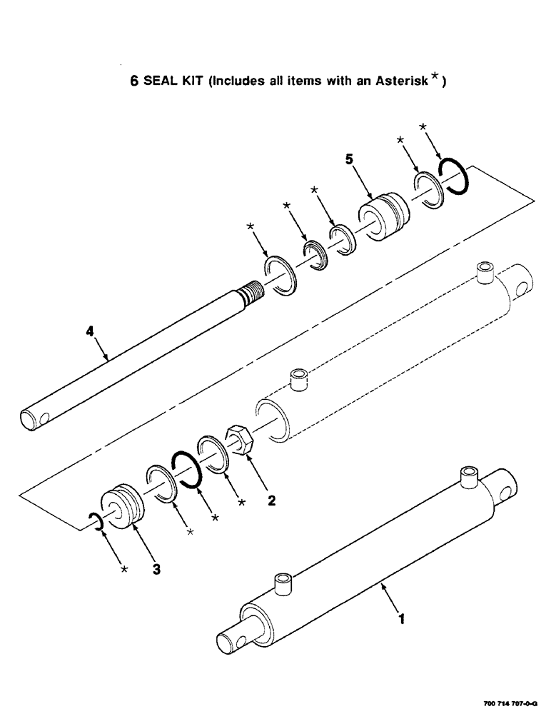 Схема запчастей Case IH RS551 - (8-32) - HYDRAULIC CYLINDER ASSEMBLY, KICKER, 700714707 HYD. CYLINDER ASSEMBLY COMPLETE, 2" BORE X 12" STROKE (07) - HYDRAULICS