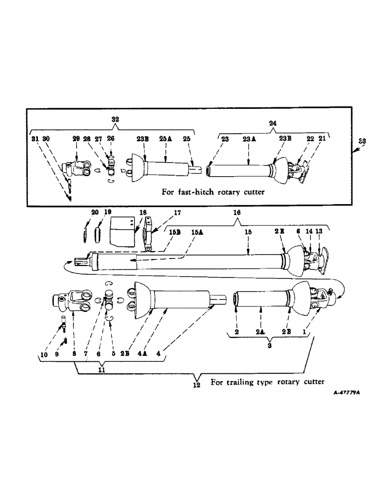 Схема запчастей Case IH 34U-FTC26 - (B-09) - UNIVERSAL ASSEMBLIES, FOR TRAILING TYPE ROTARY CUTTER / FOR FAST-HITCH ROTARY CUTTERS 