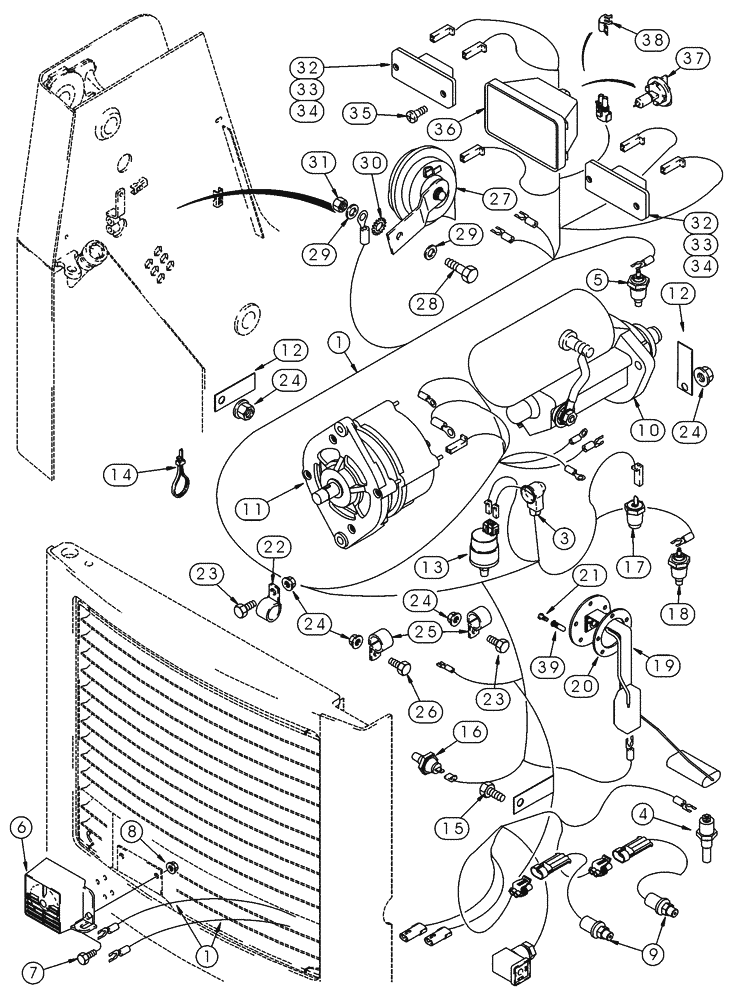 Схема запчастей Case IH 85XT - (04-11) - HARNESS CHASSIS, REAR, NORTH AMERICA JAF0236484 - (04) - ELECTRICAL SYSTEMS