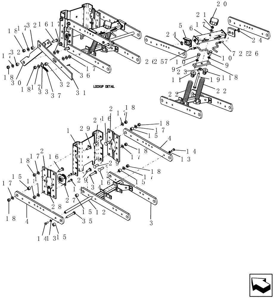 Схема запчастей Case IH 1200PT - (L.10.F[18]) - ROW UNIT EXTENDED LINKAGE AND HEADBRACKET EXTENSION L - Field Processing