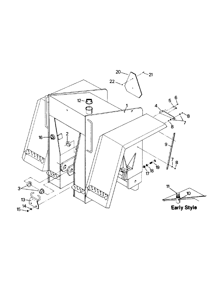 Схема запчастей Case IH PT225 - (06-07) - REAR FRAME (12) - FRAME