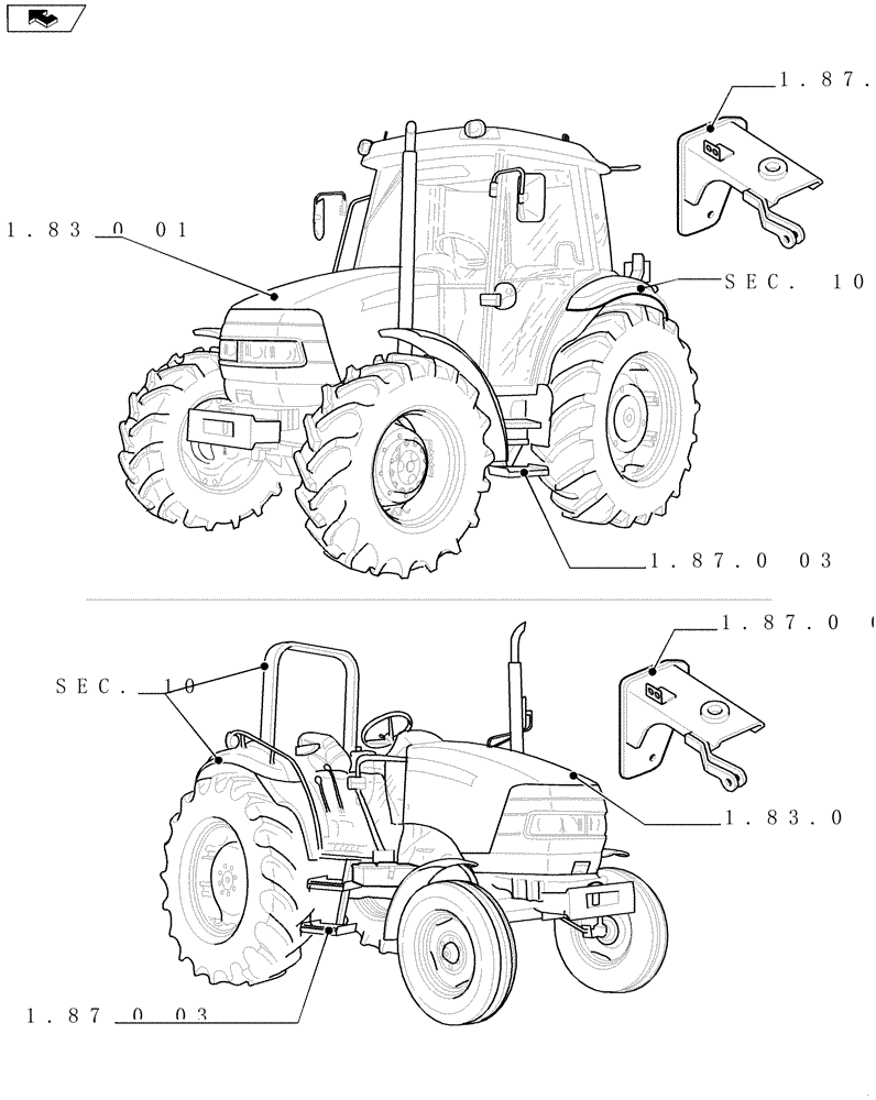 Схема запчастей Case IH FARMALL 60 - (SEC. 08) - SHEET METAL (00) - GENERAL