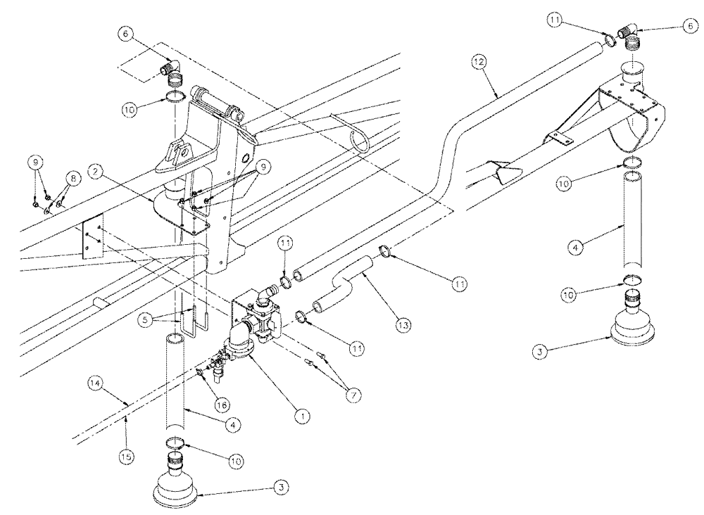 Схема запчастей Case IH SPX4260 - (11-018) - FOAMER 60-90, RIGHT DROP GROUP Options