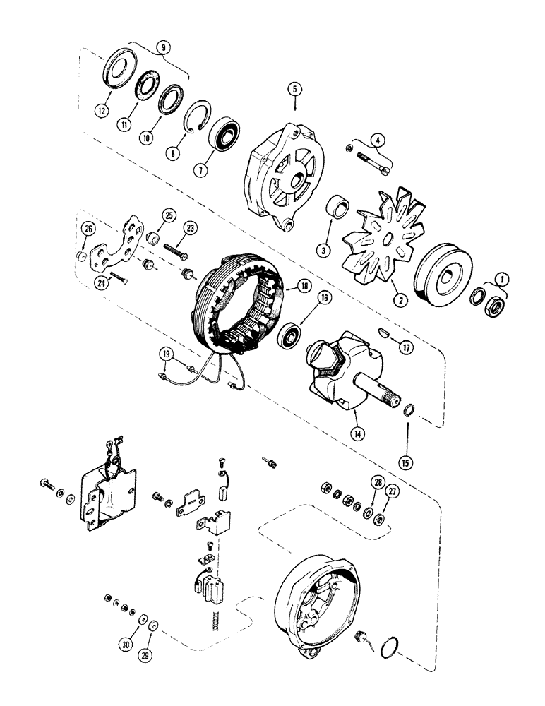 Схема запчастей Case IH 870 - (098) - A61062 ALTERNATOR, (336B) DIESEL & (301B) SPARK IGNITION ENGINES (04) - ELECTRICAL SYSTEMS