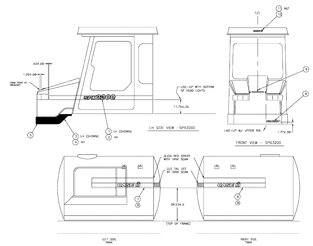 Схема запчастей Case IH SPX3200 - (10-002) - EXTERIOR DECALS-GRAPHICS (13) - DECALS