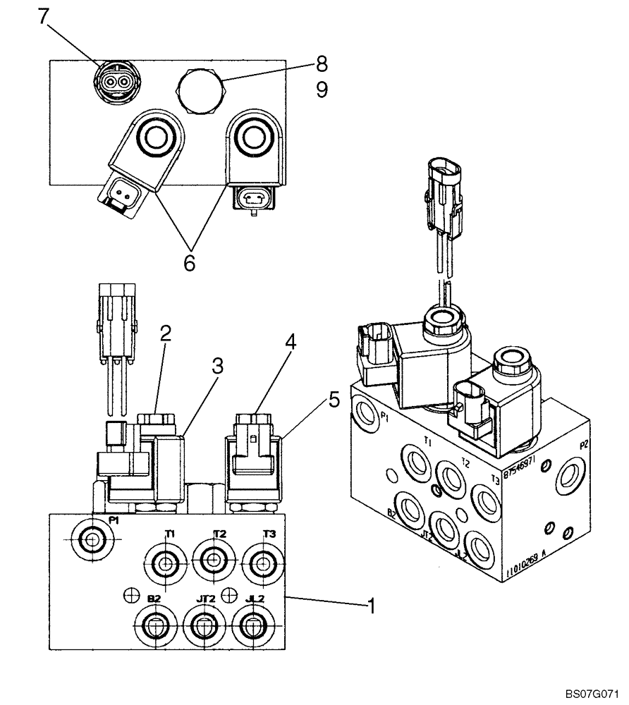 Схема запчастей Case IH 430 - (06-08) - HYDROSTATICS - MULTI VALVE ASSEMBLY (06) - POWER TRAIN