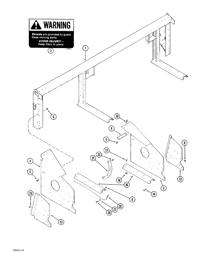 Схема запчастей Case IH 1015 - (9-004) - UPPER MAIN FRAME, OFFSET DISCHARGE (58) - ATTACHMENTS/HEADERS