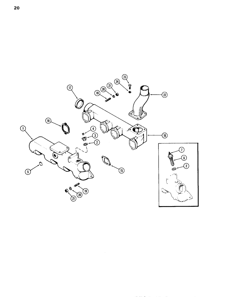 Схема запчастей Case IH 870 - (020) - MANIFOLDS, (336B) DIESEL ENGINE (02) - ENGINE