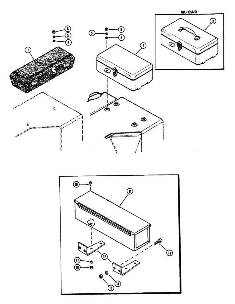 Схема запчастей Case IH 1175 - (208) - TOOL BOX (09) - CHASSIS