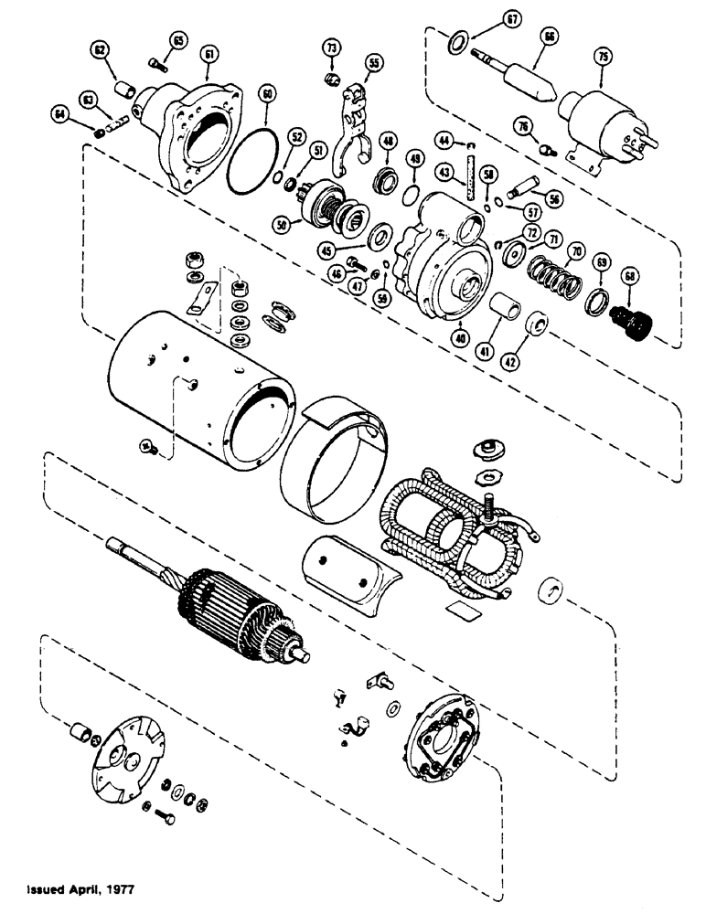 Схема запчастей Case IH 1175 - (063A) - A145555 STARTER, FIRST USED TRACTOR SERIAL NUMBER 8814501 (04) - ELECTRICAL SYSTEMS