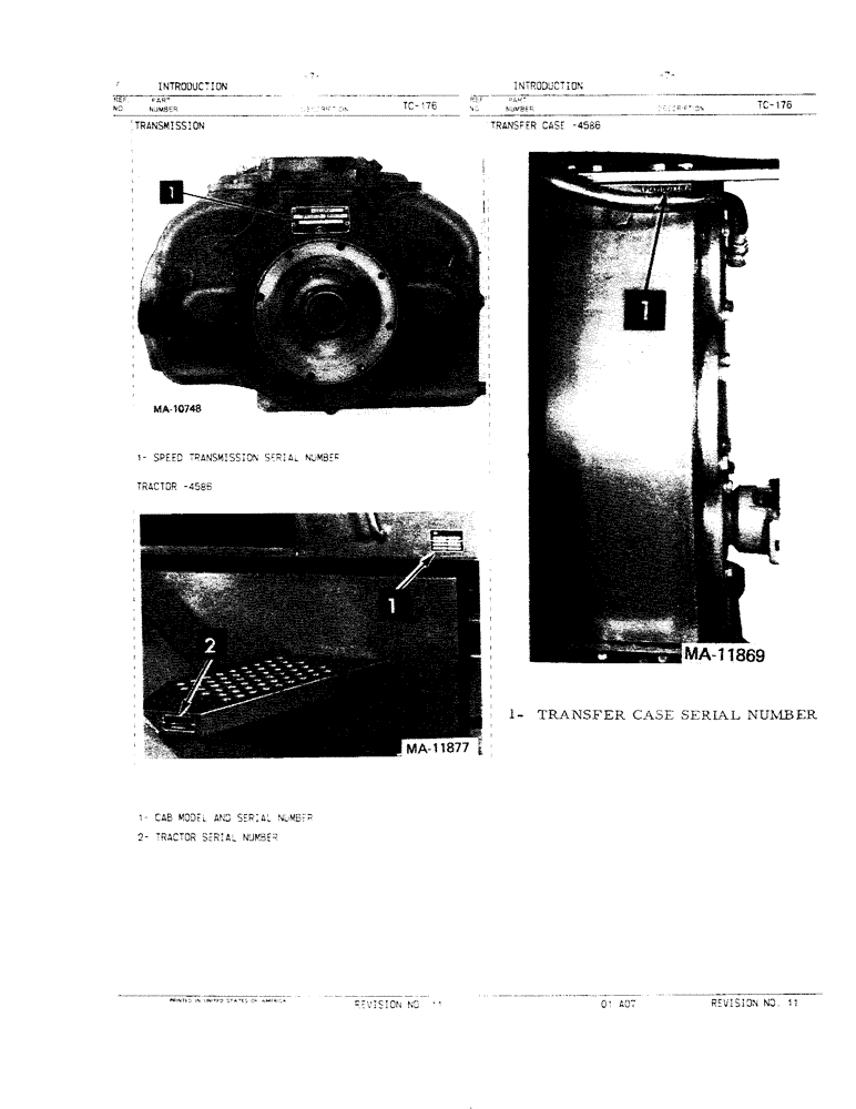 Схема запчастей Case IH 4586 - (00-07) - INTRODUCTION - SERIAL NUMBER LOCATIONS (00) - GENERAL