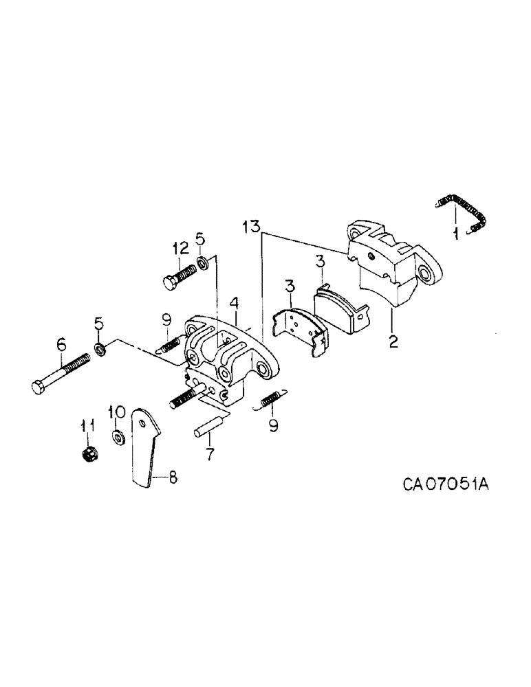 Схема запчастей Case IH 4786 - (04-5) - BRAKES, HAND BRAKE CALIPER, 4786 TRACTORS WITH SERIAL NO. 891 AND ABOVE (5.1) - BRAKES
