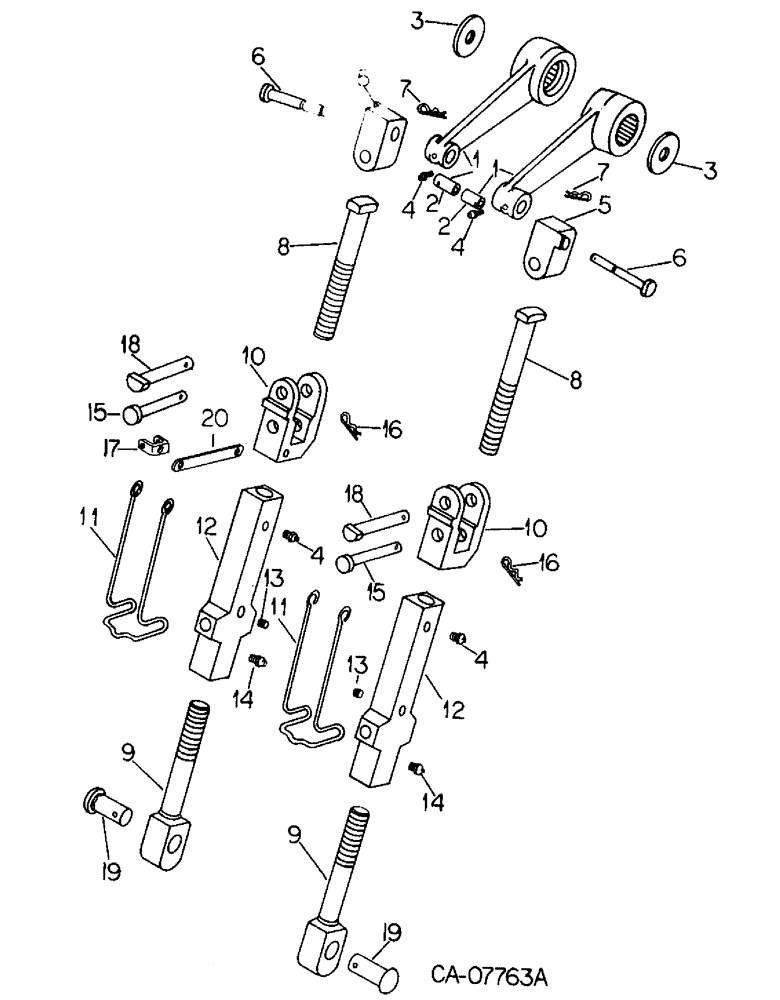 Схема запчастей Case IH 3488 - (09-04) - FRAME, THREE POINT HITCH, CAT II, LIFT LINK ASSYS (12) - FRAME