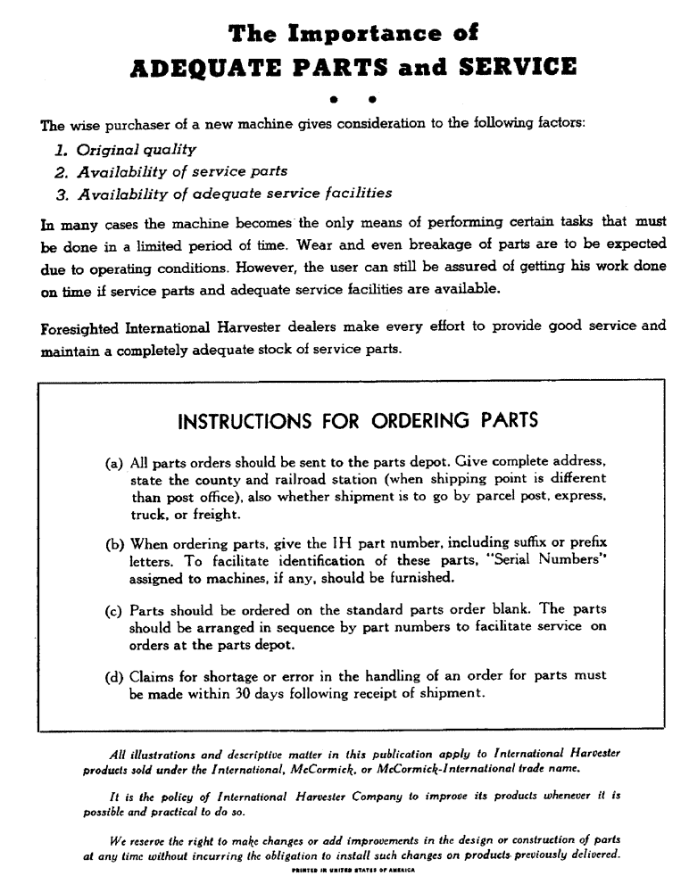 Схема запчастей Case IH 1566 - (00-02) - INTRODUCTION (00) - GENERAL