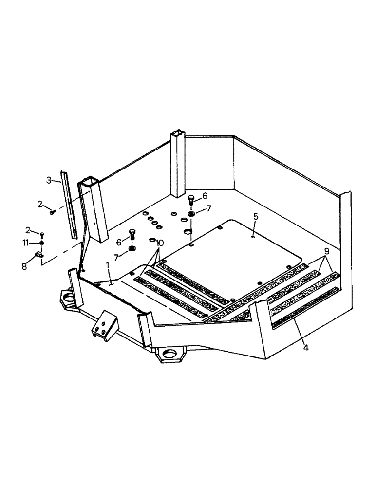 Схема запчастей Case IH 9110 - (01-05) - FLOORBOARDS AND TRIM, ROPS ONLY CAB (10) - CAB