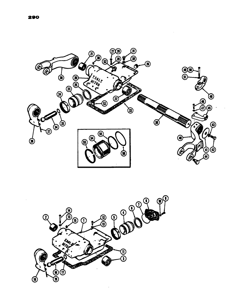 Схема запчастей Case IH 530 - (290) - ROCKSHAFT AND HOUSING, DRAFT-O-MATIC TRACTOR, PRIOR TO S/N 8262800 (06) - POWER TRAIN