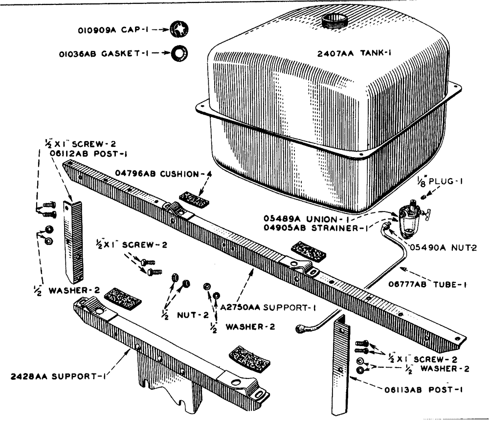 Схема запчастей Case IH LA-SERIES - (027) - SINGLE COMPARTMENT TANK - GASOLINE (03) - FUEL SYSTEM