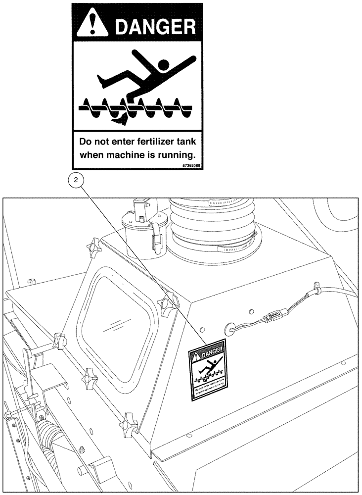 Схема запчастей Case IH 810 - (14-002[01]) - DECAL GROUP, DOUBLE BIN Tarps Decals/ Miscellaneous